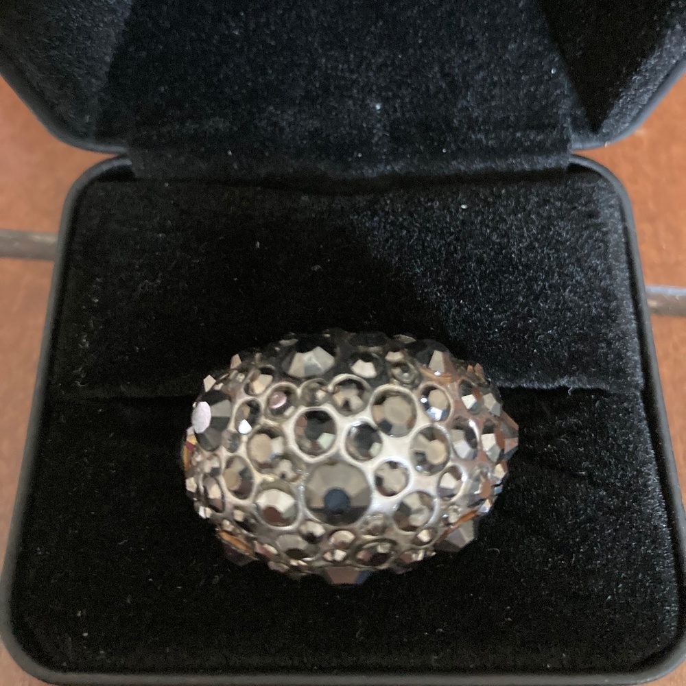 Stretchy Silver Bling Cocktail Ring